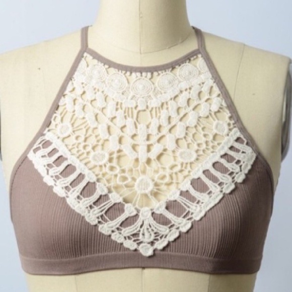 mocha crochet bralette - Picture 3 of 3